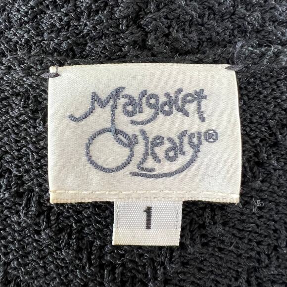 Margaret O'Leary Black Cotton Blend Long Sleeve Button Down Cardigan Sweater 1 - Picture 4 of 5